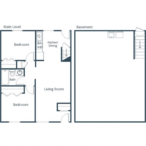 Oakview Townhomes in Grand Forks, ND | Two Bedroom Floor Plan 21D