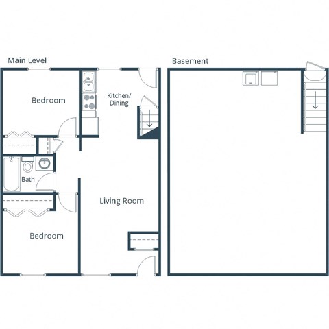 Oakview Townhomes | Two Bedroom Floor Plan D