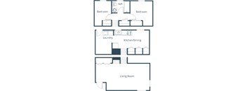 Oakview Townhomes in Grand Forks, ND | Two Bedroom Floor Plan 21E