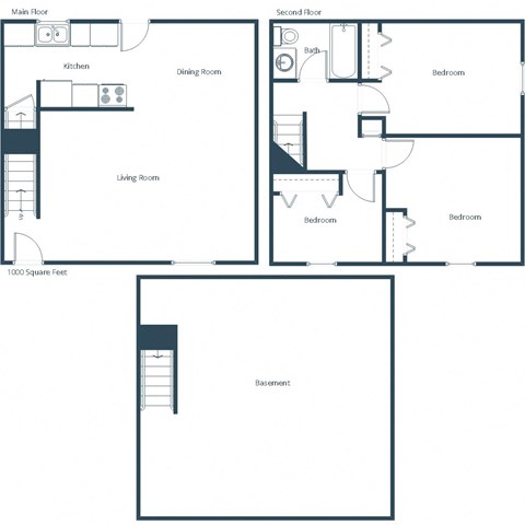 Oakview Townhomes | 3 Bedroom Floor Plan