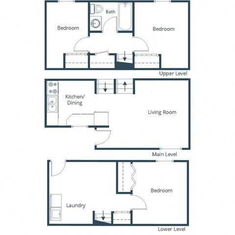Oakview Townhomes in Grand Forks, ND | Three Bedroom Floor Plan 31B