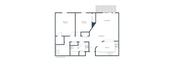Primrose Court Apartments in Grand Forks, ND | Two Bedroom Floor Plan 21A
