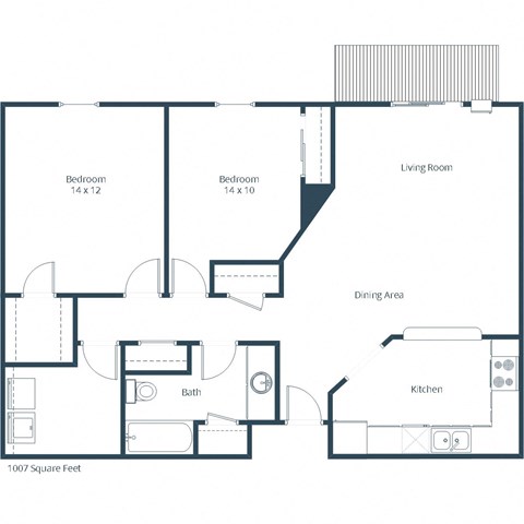 Primrose Court Apartments | Two Bedroom Floor Plan A