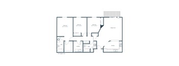 Primrose Court Apartments in Grand Forks, ND | Three Bedroom Floor Plan 32A
