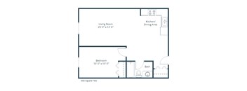 Southview III Apartments | One Bedroom Floor Plan A
