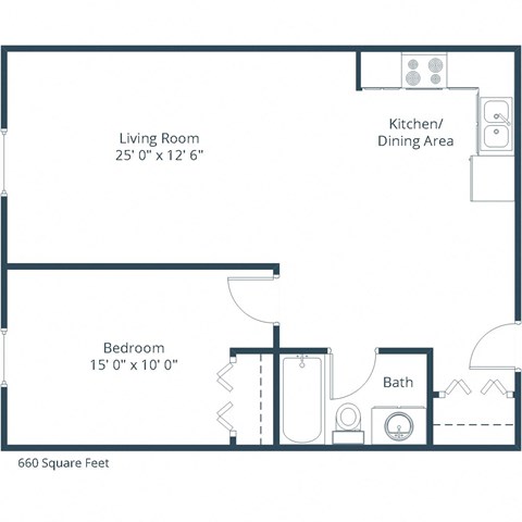 Southview III Apartments | One Bedroom Floor Plan A