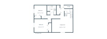Stanford Court Apartments in Grand Forks, ND | Two Bedroom Floor Plan 21A