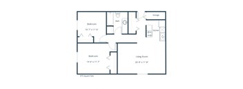 Southview III Apartments | Two Bedroom Floor Plan A