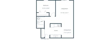 Sunview Apartments | One Bedroom Floor Plan A