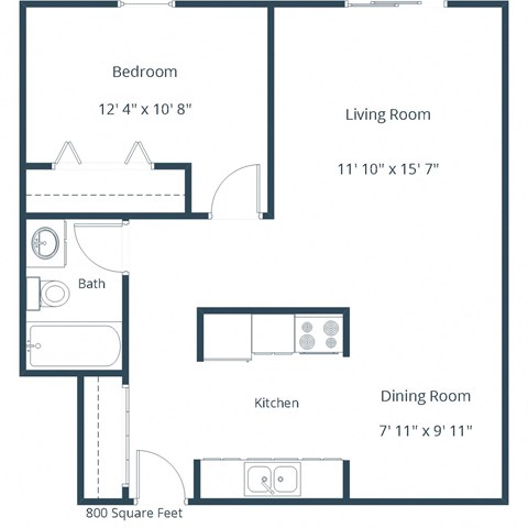 Sunview Apartments | One Bedroom Floor Plan A