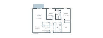 Sunview Apartments | Two Bedroom Two Bath Floor Plan A