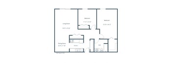 Sunview Apartments in Grand Forks, ND | Two Bedroom Floor Plan 21A