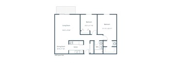 Sunview Apartments in Grand Forks, ND | Two Bedroom Floor Plan 21C