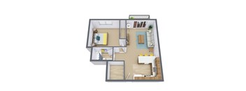 Aspen Ridge Apartments in Fargo, ND | One Bedroom Floor Plan 11B