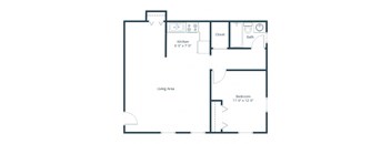 Claremont Apartments in Grand Forks, ND | One Bedroom Floor Plan 11A
