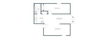 Faul 4-Plex Apartments in Grand Forks, ND | One Bedroom Floor Plan 11A