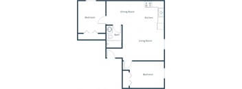 Faul 4-Plex Apartments in Grand Forks, ND | Two Bedroom Floor Plan 21B