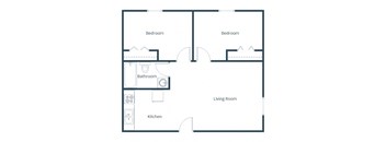 Faul 4-Plex Apartments in Grand Forks, ND | Two Bedroom Floor Plan 21C