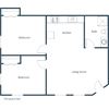 Gateway Apartments | Two Bedroom 3/4 Bath Floor Plan A Gateway Apartments | Two Bedroom 3/4 Bath Floor Plan A