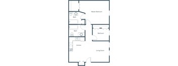 Louise Apartments in Grand Forks, ND | Two Bedroom Floor Plan 22A