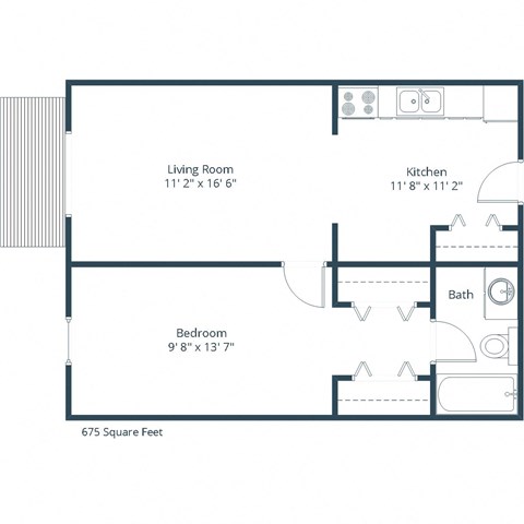 Stanford Court Apartments in Grand Forks, ND | One Bedroom Floor Plan 11A