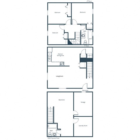 Valley Home Duplexes Townhomes in Grand Forks, ND | Three Bedroom Plan 32A