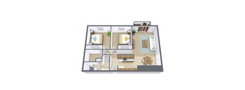 Bella Vista Apartments in Fargo, ND | Two Bedroom Floor Plan 21A