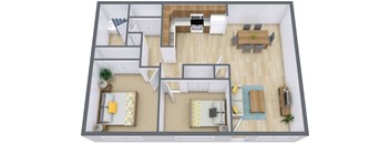 Berkshire Townhomes in Fargo, ND | Two Bedroom Floor Plan 21B