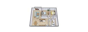 Betty Ann Apartments | Two Bedroom Floor Plan 21B