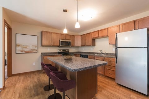 Kitchen Island at Stonefield Apartments in Bismarck, ND