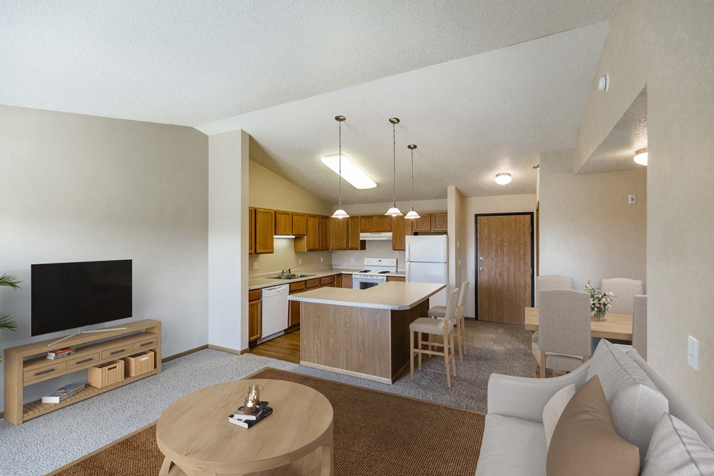 Open Kitchen Area at Sunset Ridge Apartments in Bismarck, ND