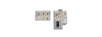 Two floor plans of a house with a garage.