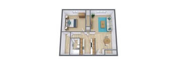 Bradbury Apartments in Bismarck, ND | One Bedroom Floor Plan 11A