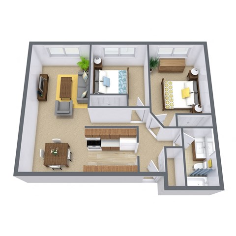 Brookfield l, ll, & lll Apartments | Two Bedroom | Plan 21B