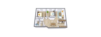 Brownstone Apartments in Fargo, ND | Two Bedroom Floor Plan 21A