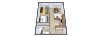 Carlton Place Apartments in Fargo, ND | Efficiency Floor Plan 01A