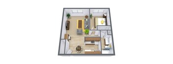Carlton Place Apartments in Fargo, ND | One Bedroom Floor Plan 11A