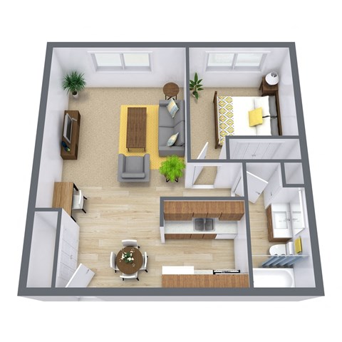 Carlton Place Apartments in Fargo, ND | One Bedroom Floor Plan 11A