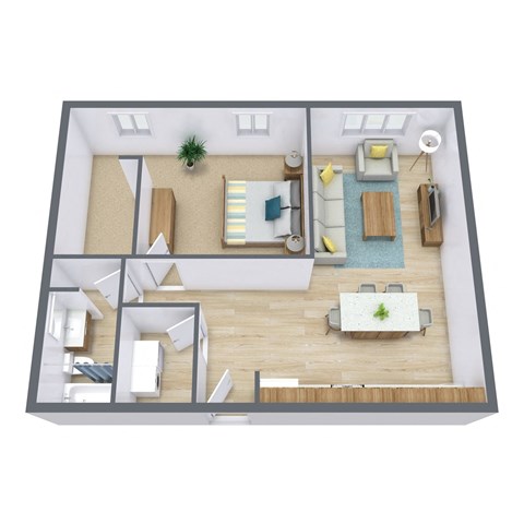 Carlton Place Apartments in Fargo, ND | One Bedroom Floor Plan 11E
