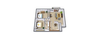 Carlton Place Apartments in Fargo, ND | Two Bedroom Floor Plan 21C