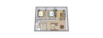 a bedroom floor plan with a living room and a dining room