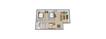 a floor plan of a house with a bedroom and a living room