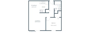 Covington Court Apartments in West St. Paul, MN - One Bedroom Floor Plan 11B