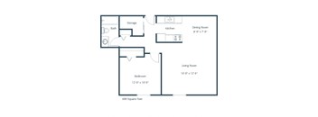 Covington Court Apartments in West St. Paul, MN - One Bedroom Floor Plan 11C