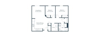 Crossroads Apartments in Fargo, ND | Two Bedroom Floor Plan 2175A