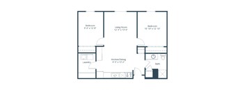 Crossroads Apartments in Fargo, ND | Two Bedroom Floor Plan 2175B