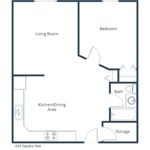 Country Edge Apartments in Fargo, ND | One Bedroom Floor Plan 11A