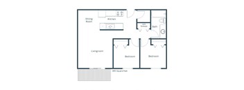 Country Edge Apartments in Fargo, ND | Two Bedroom Floor Plan 21A