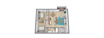 Cherry Creek Apartments in Grand Forks, ND | Two Bedroom Floor Plan 21A