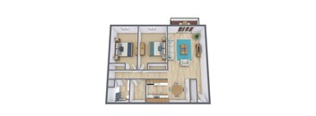 Cherry Creek Apartments in Grand Forks, ND | Two Bedroom Floor Plan 21B